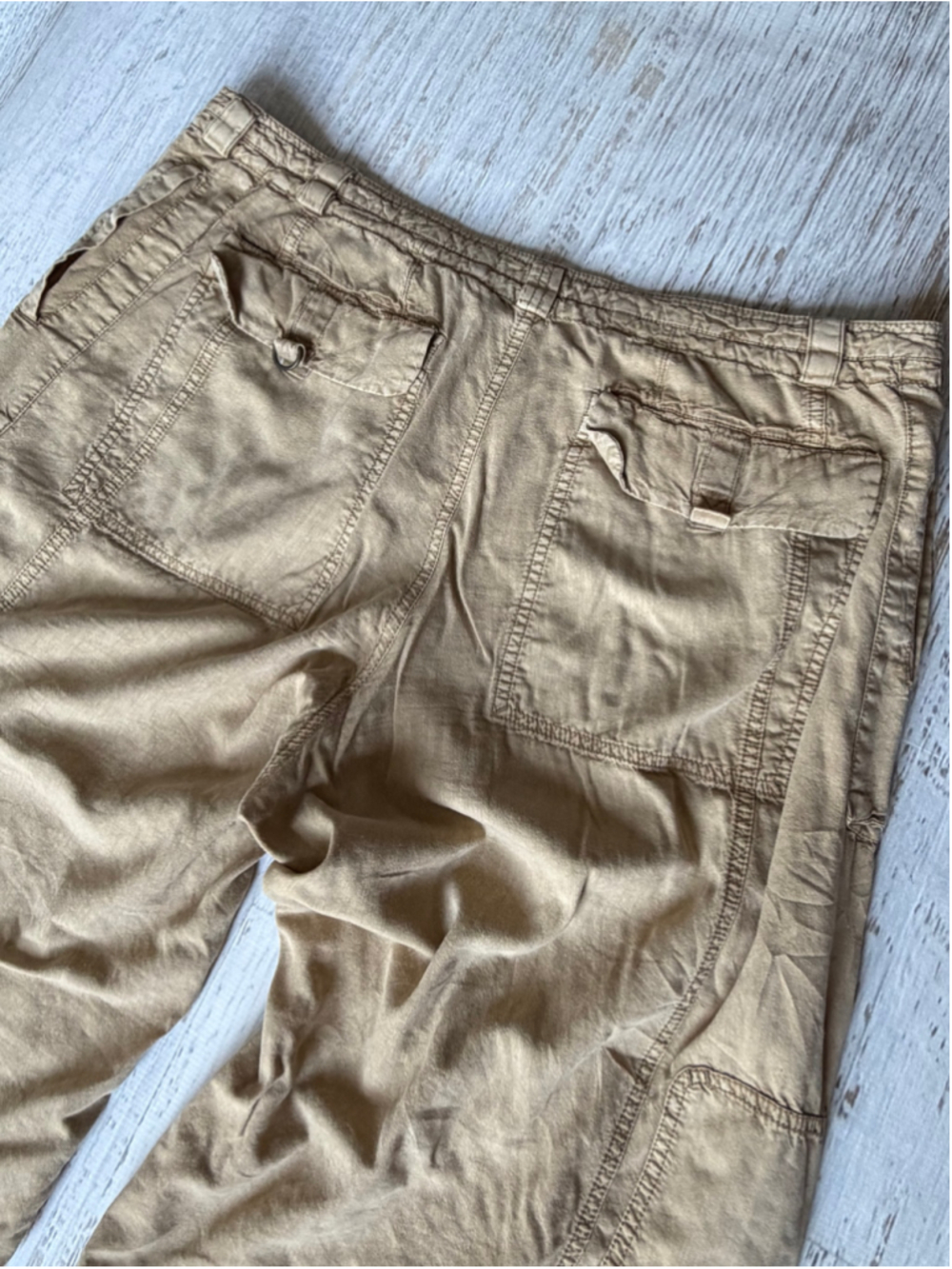 Women's Free People Cargo Cropped Pants Size L Beige - Picture 7 of 7